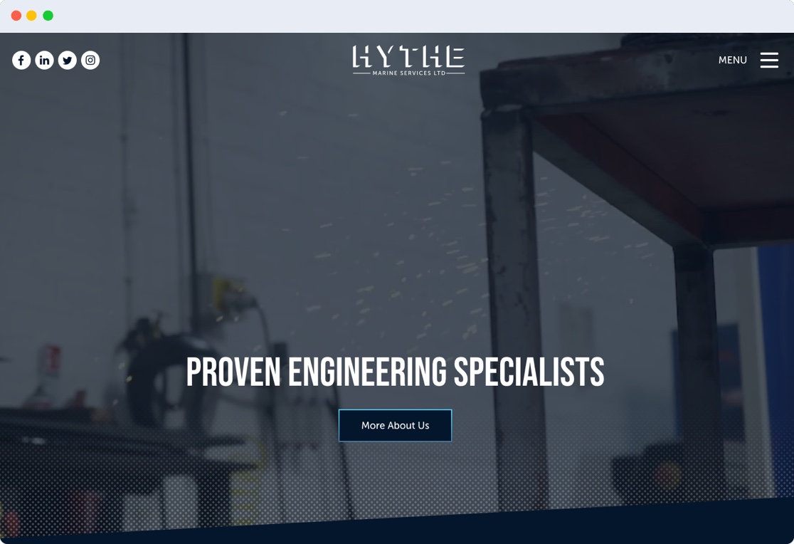 Hythe Marine Services Ltd. website screenshot